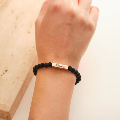 ID Perlen Partnerarmband mit Gravur - OTANTO