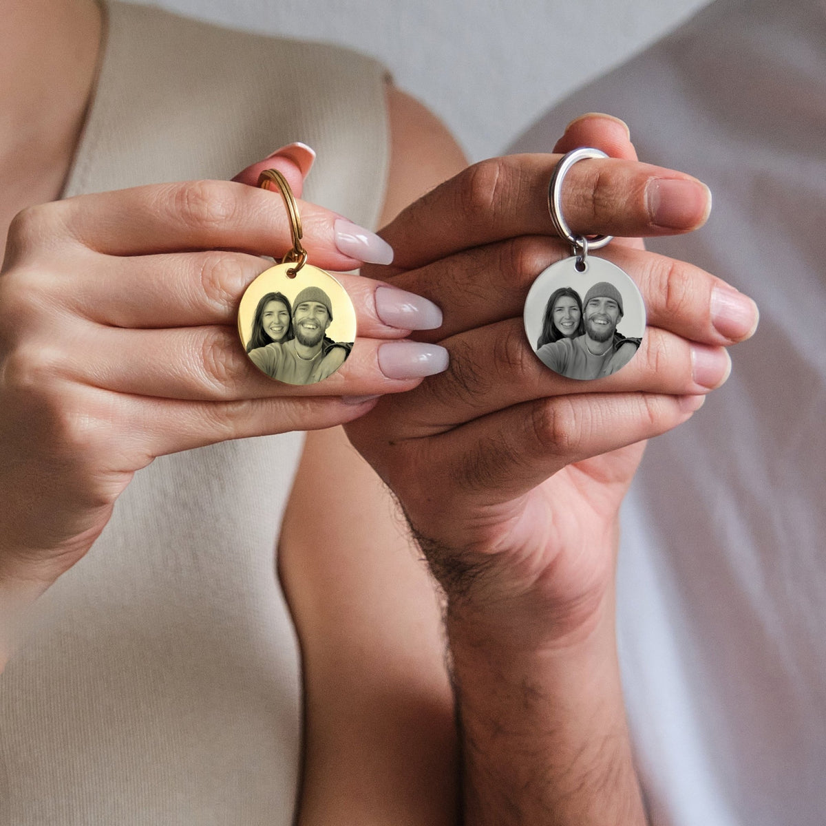 Partner Foto Schlüsselanhänger mit Gravur - OTANTO