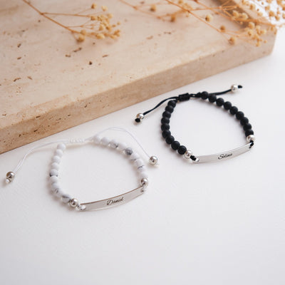 Partnerarmband mit schwarzen Perlen - OTANTO