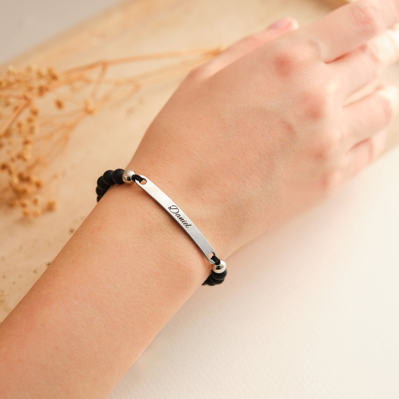 Partnerarmband mit schwarzen Perlen - OTANTO