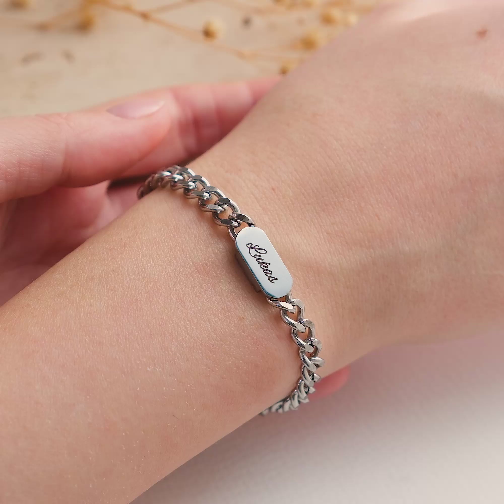 Cuban Partnerarmband mit Gravur