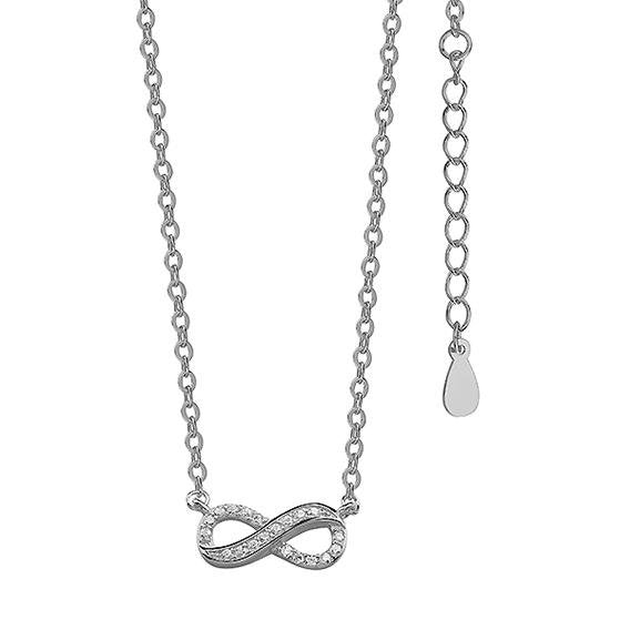Zirkonia Halskette Infinity Unendlichkeit Design - Otanto